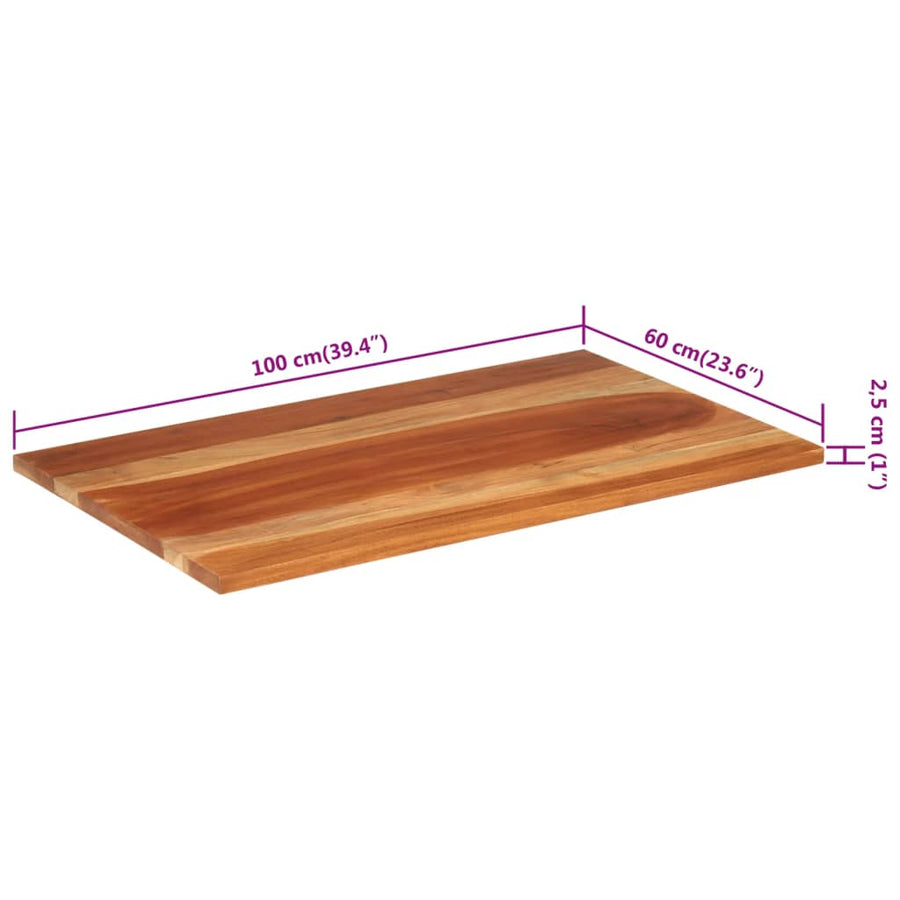 Tafelblad 25-27 mm 60x100 cm massief acaciahout