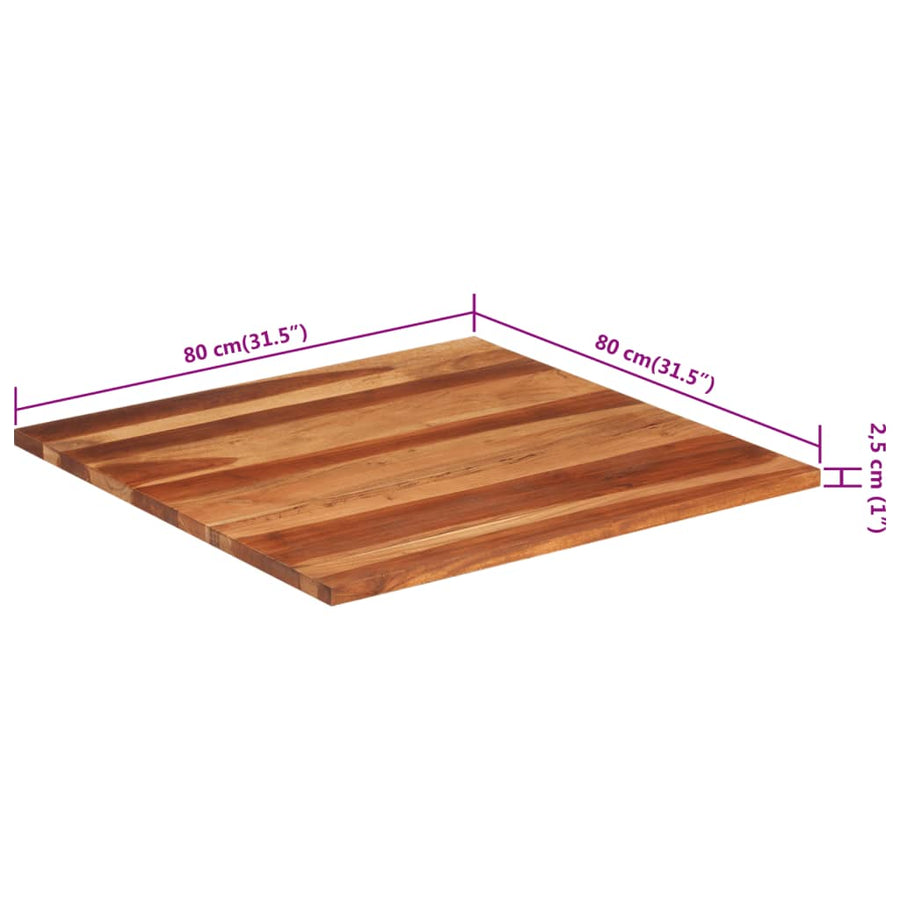 Tafelblad 25-27 mm 80x80 cm massief acaciahout