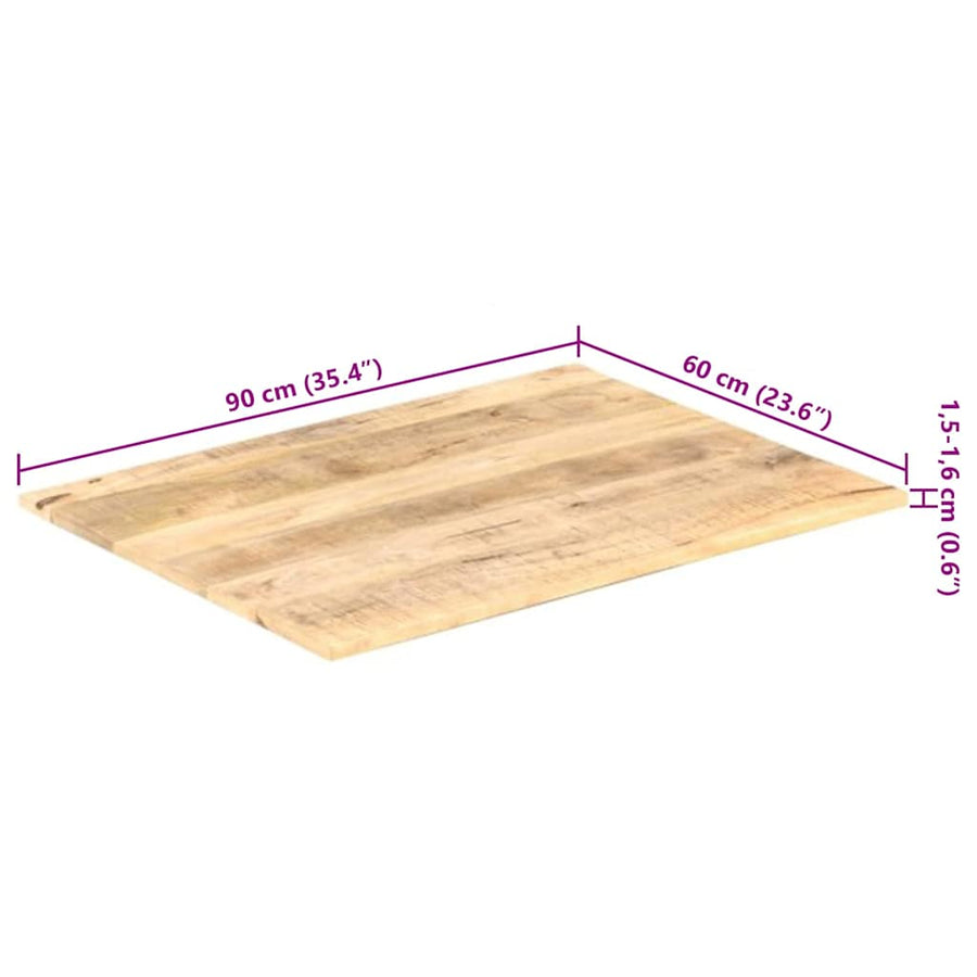 Tafelblad 15-16 Mm 90X60 Cm 90 x 60 cm 15-16 mm massief mangohout