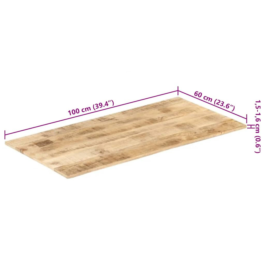 Tafelblad 15-16 Mm 100X60 Cm 100 x 60 cm 15-16 mm massief mangohout