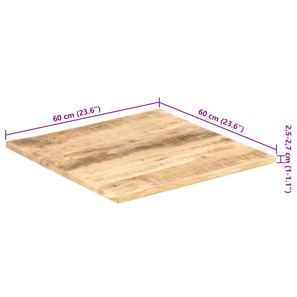 Tafelblad 25-27 Mm 60X60 Cm 60 x 60 cm 25-27 mm massief mangohout