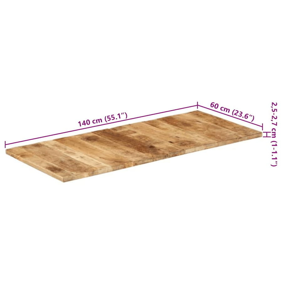Tafelblad 25-27 Mm 140X60 Cm 140 x 60 cm 25-27 mm massief mangohout