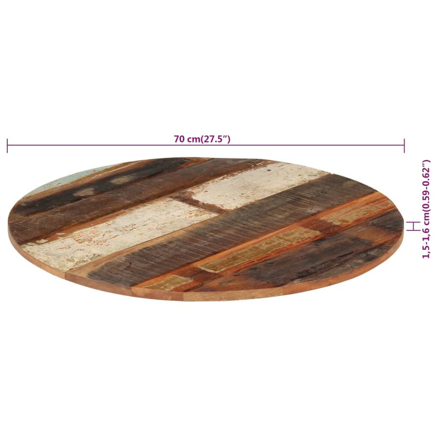 Tafelblad Rond 5-6 Mm 70 Cm 70 cm 15-16 mm massief gerecycled hout