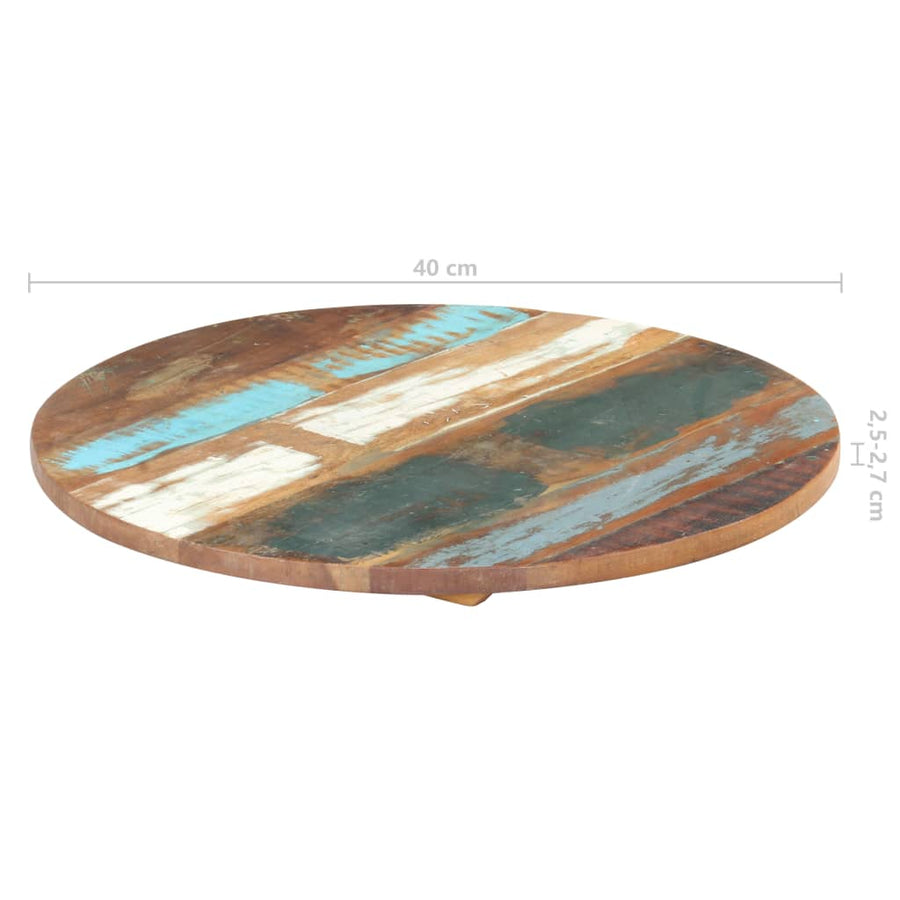 Tafelblad Rond 25-27 Mm 40 Cm Massief Gerecycled Hout 1 40 cm 25-27 mm