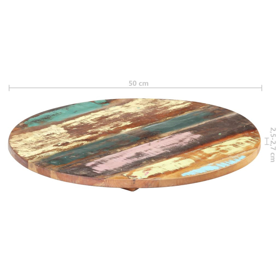 Tafelblad Rond 25-27 Mm 50 Cm Massief Gerecycled Hout 1 50 cm 25-27 mm