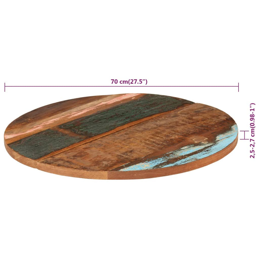 Tafelblad Rond 25-27 Mm 70 Cm 70 cm 25-27 mm massief gerecycled hout