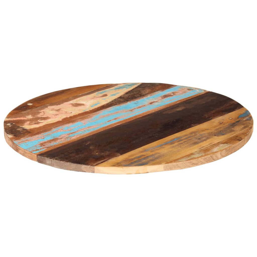 Tafelblad Rond 25-27 Mm 80 Cm 80 cm 25-27 mm massief gerecycled hout