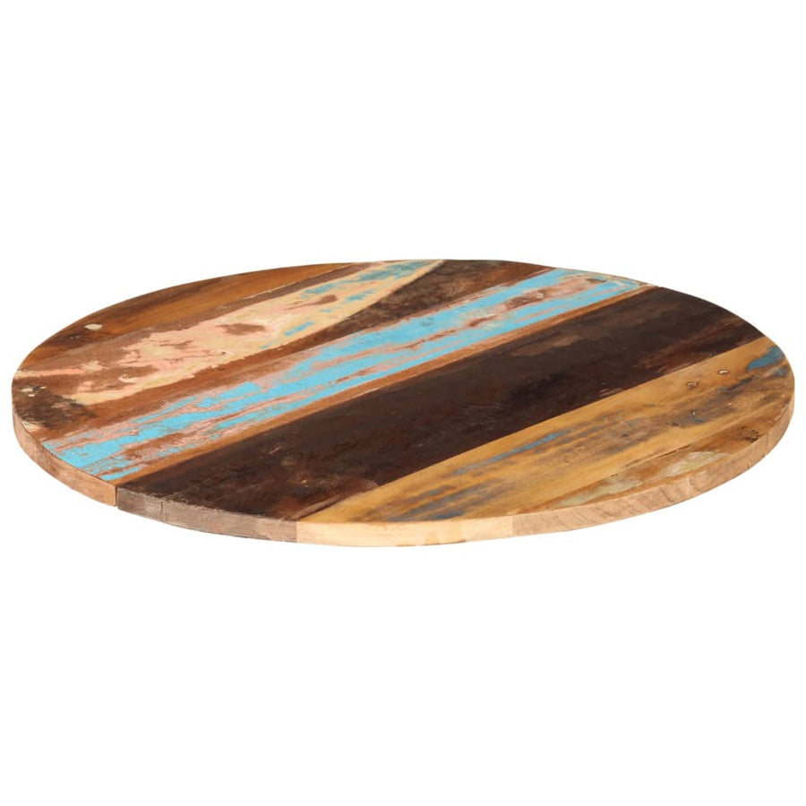 Tafelblad Rond 25-27 Mm 80 Cm 80 cm 25-27 mm massief gerecycled hout
