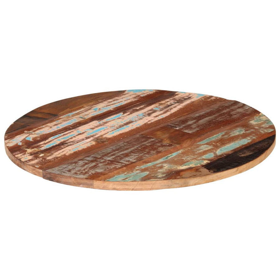 Tafelblad Rond 25-27 Mm 80 Cm 80 cm 25-27 mm massief gerecycled hout