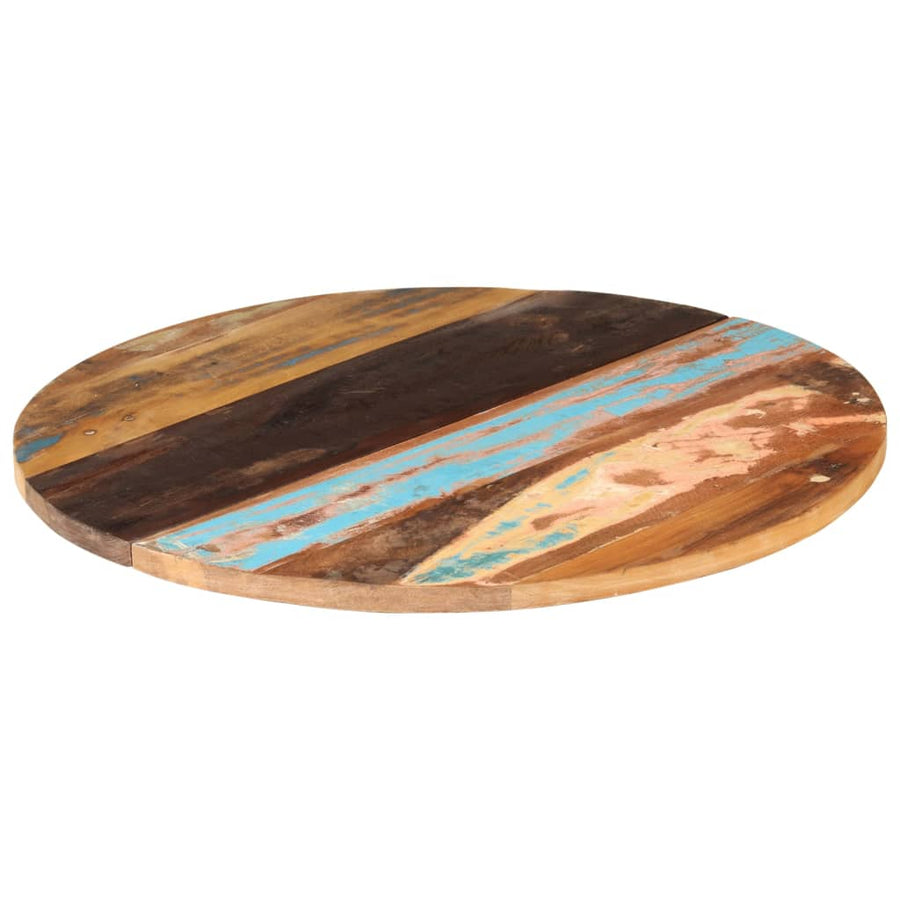 Tafelblad Rond 25-27 Mm 80 Cm 80 cm 25-27 mm massief gerecycled hout