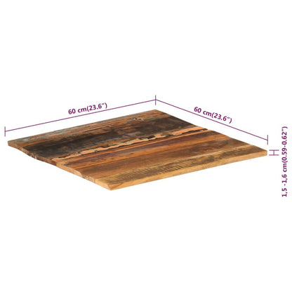 Tafelblad Vierkant 5-6 Mm 60X60 Cm 60 x 60 cm 15-16 mm massief gerecycled hout