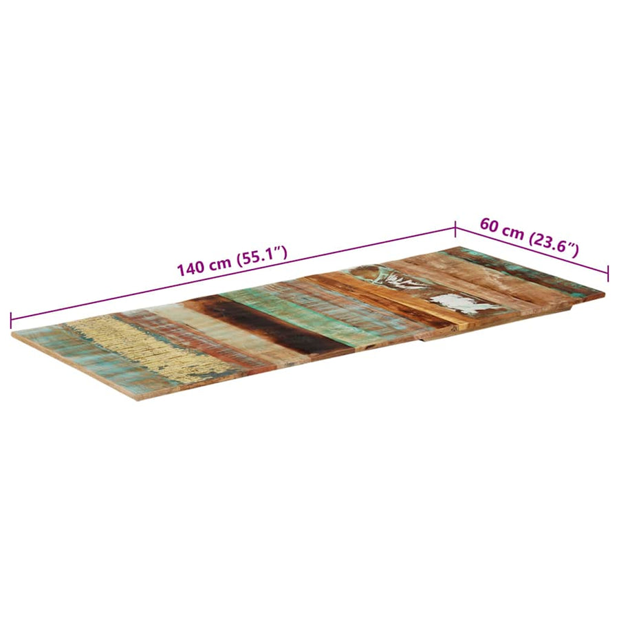 Tafelblad Rechthoekig 15-16 Mm 60X140Cm 60 x 140 cm 15-16 mm massief gerecycled hout