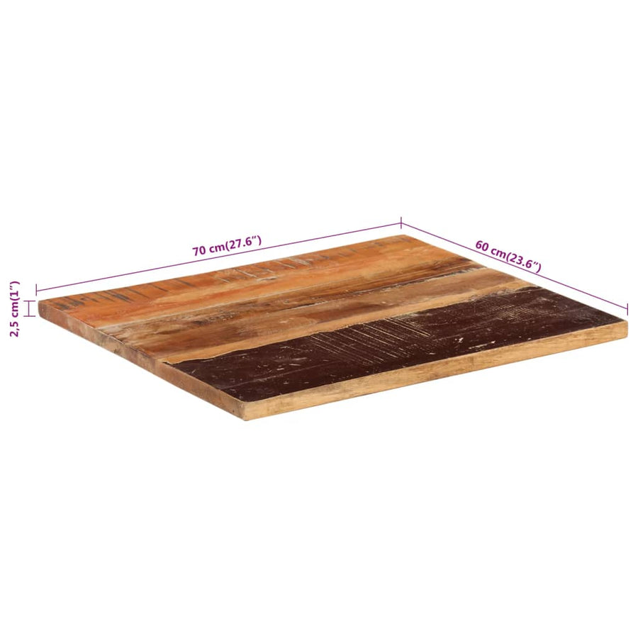 Tafelblad Rechthoekig 25-27 Mm 60X60 Cm Massief Gerecycled Hout 1 60 x 70 cm 25-27 mm