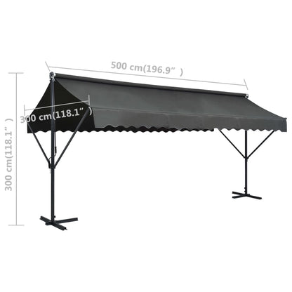 Luifel Vrijstaand 500X300 Cm 5 x 3 m Antraciet