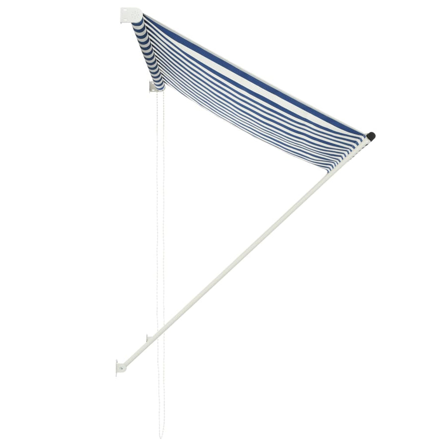 Luifel Uittrekbaar 100 x 150 cm Blauw en wit