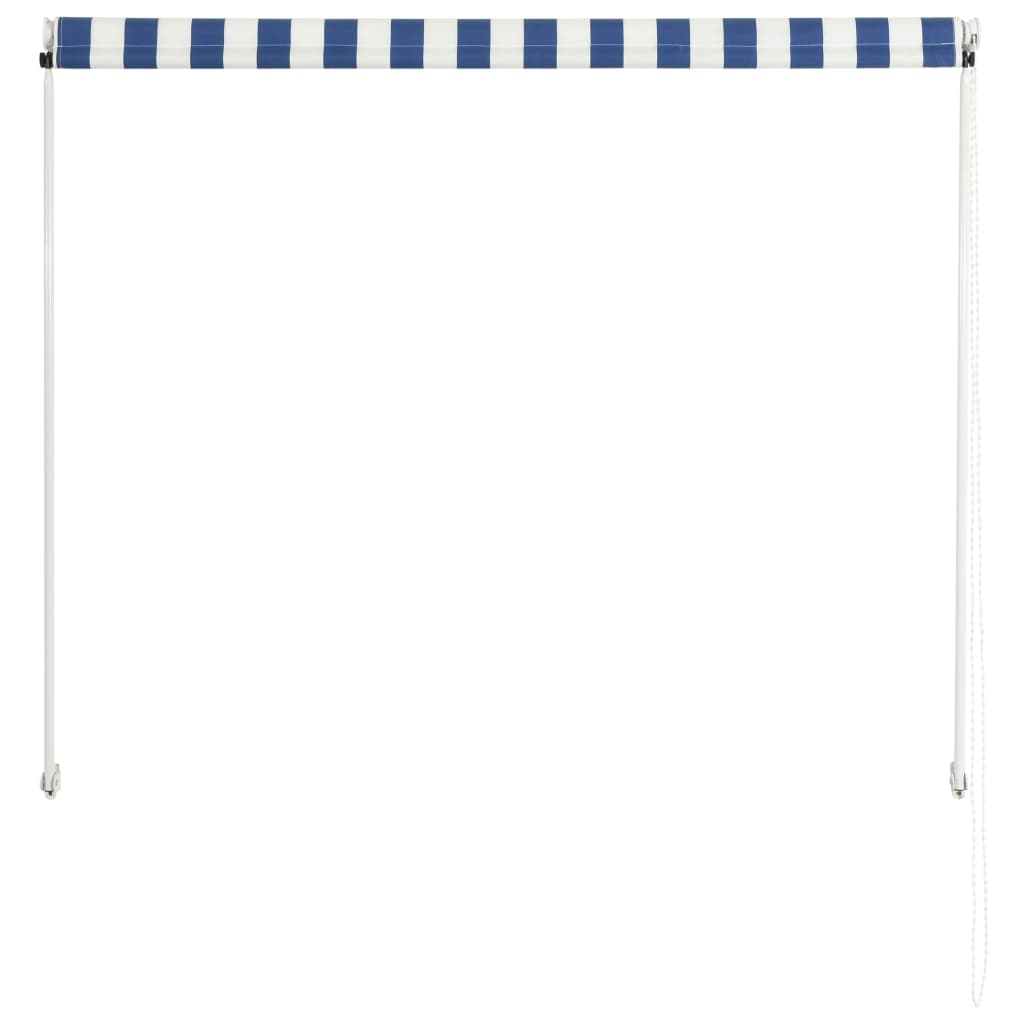 Luifel Uittrekbaar 100 x 150 cm Blauw en wit