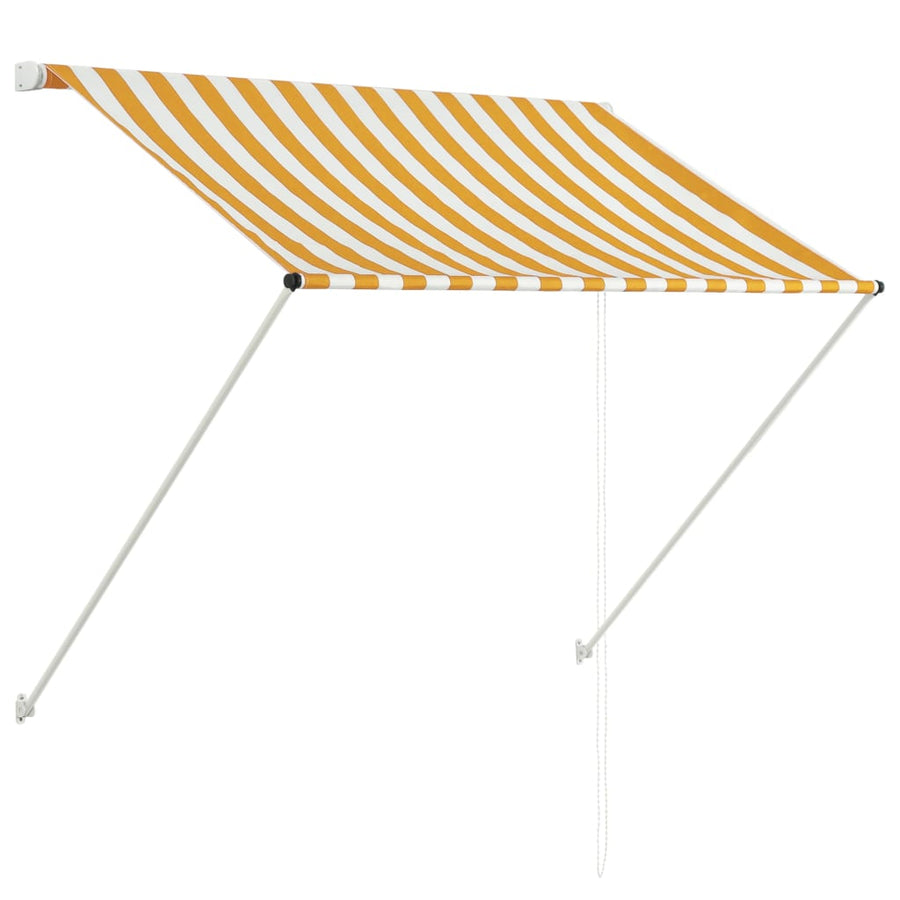 Luifel Uittrekbaar 100 x 150 cm Geel en wit