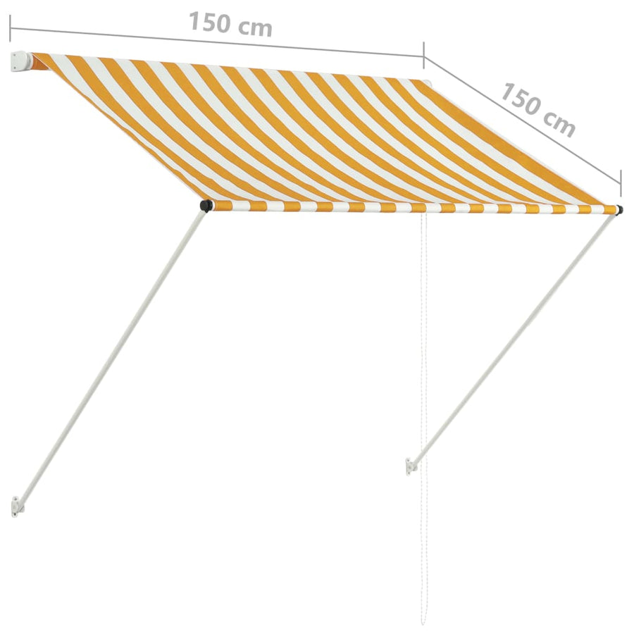 Luifel Uittrekbaar 100 x 150 cm Geel en wit