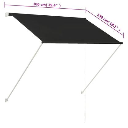 Luifel Uittrekbaar 100 x 150 cm Antraciet
