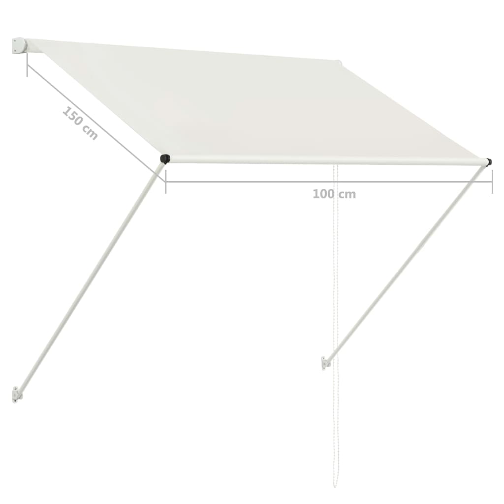 Luifel Uittrekbaar 100 x 150 cm Crème