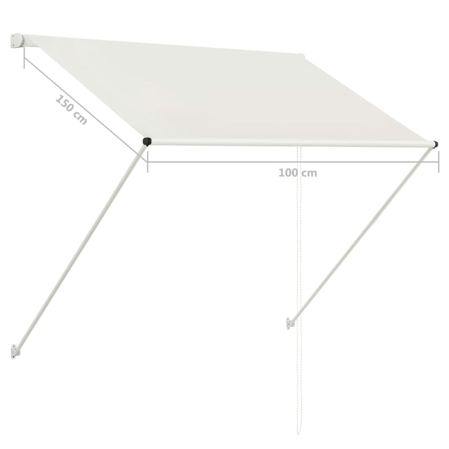 Luifel Uittrekbaar 100 x 150 cm Crème