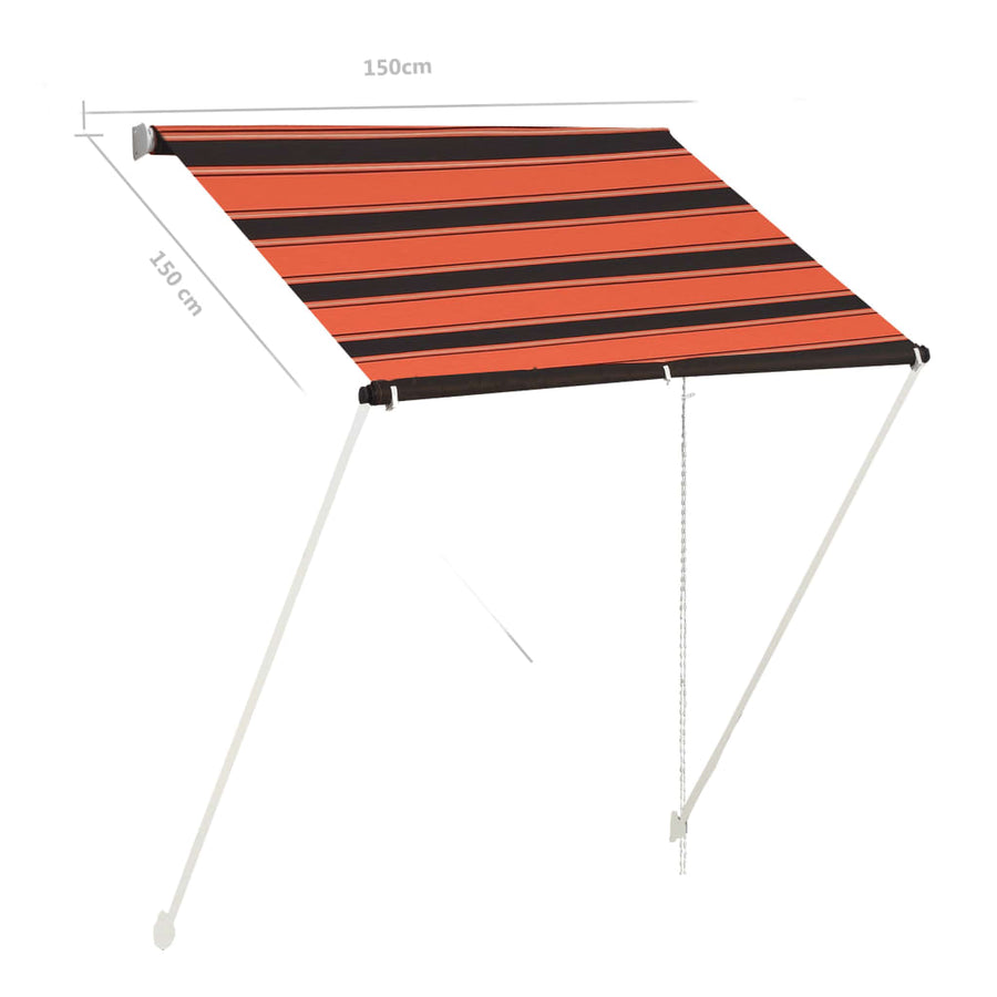 Luifel Uittrekbaar 150 x 150 cm Oranje en bruin