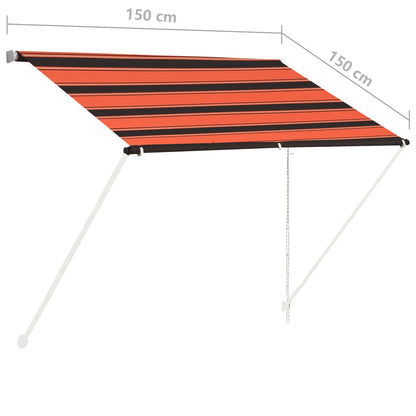 Luifel Uittrekbaar 150 x 150 cm Oranje en bruin