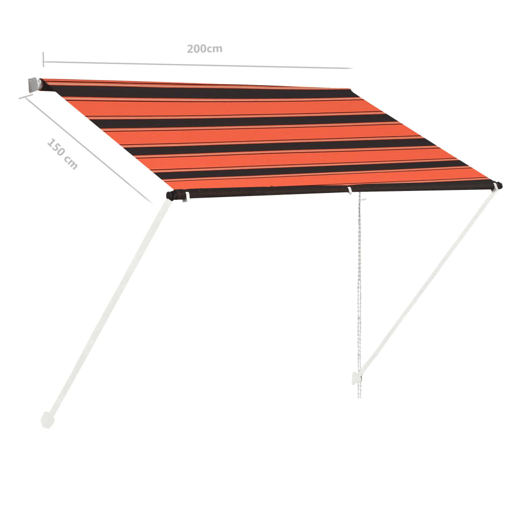 Luifel Uittrekbaar 200 x 150 cm Oranje en bruin