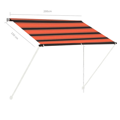 Luifel Uittrekbaar 200 x 150 cm Oranje en bruin