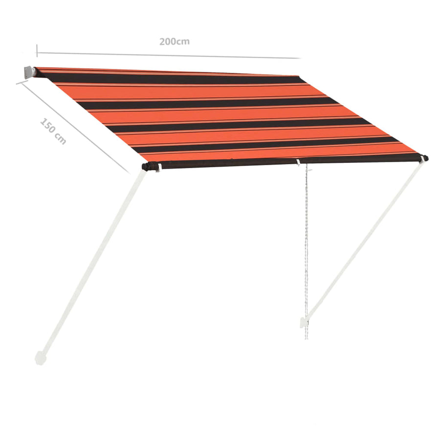 Luifel Uittrekbaar 200 x 150 cm Oranje en bruin