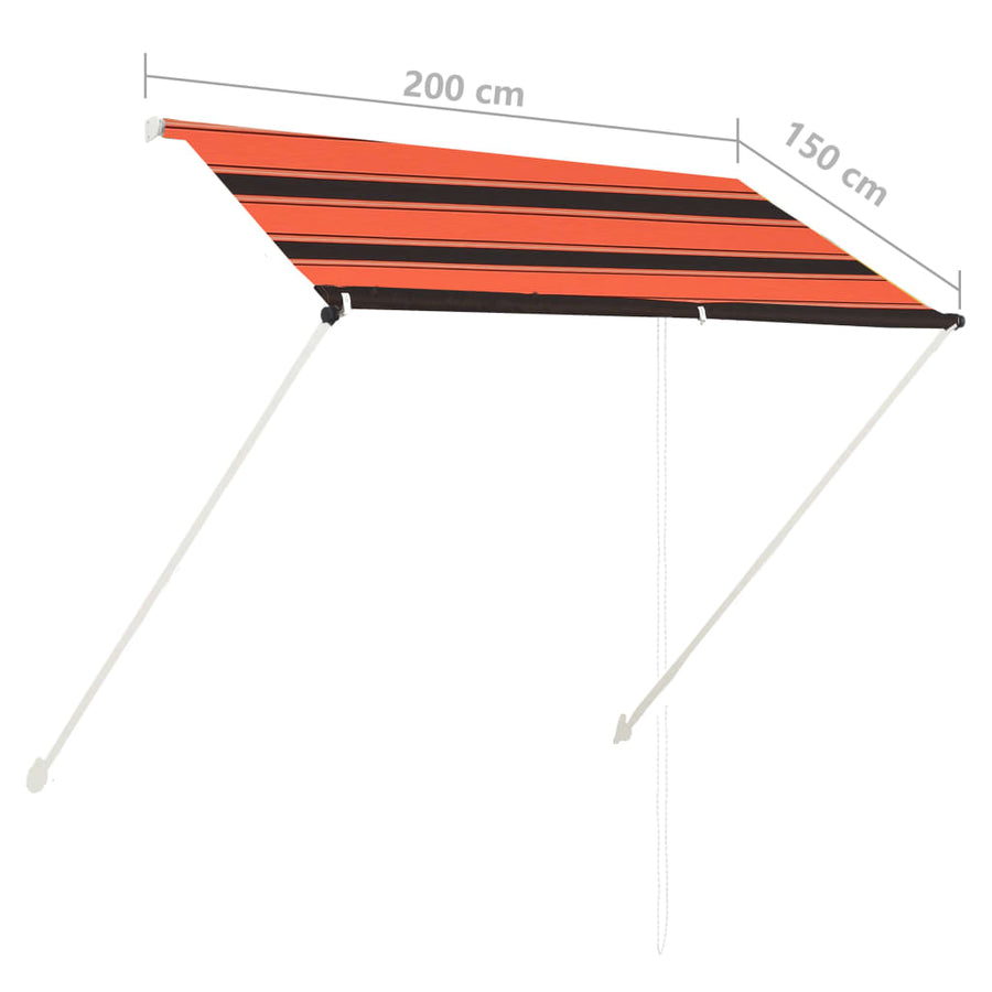Luifel Uittrekbaar 200 x 150 cm Oranje en bruin