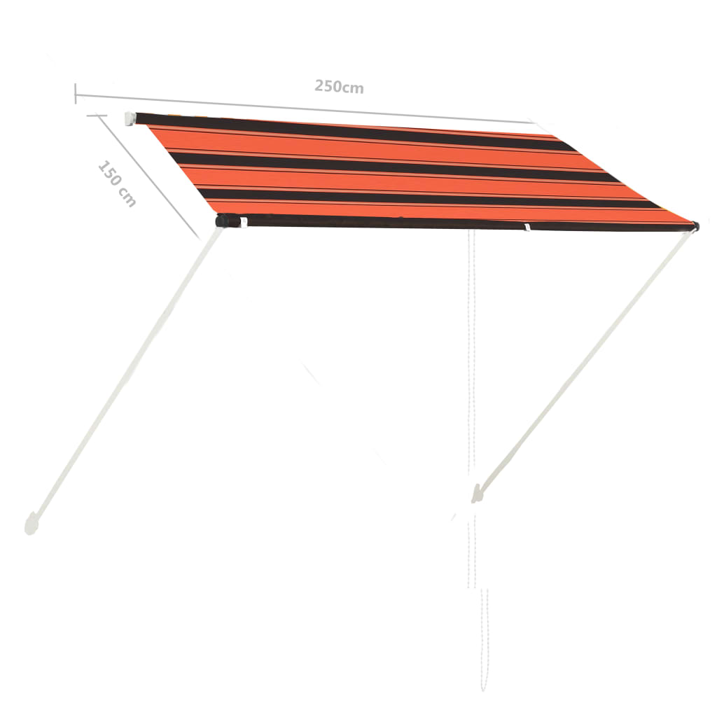 Luifel Uittrekbaar 250 x 150 cm Oranje en bruin