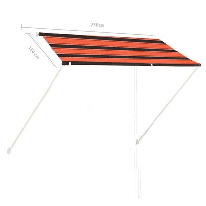 Luifel Uittrekbaar 250 x 150 cm Oranje en bruin