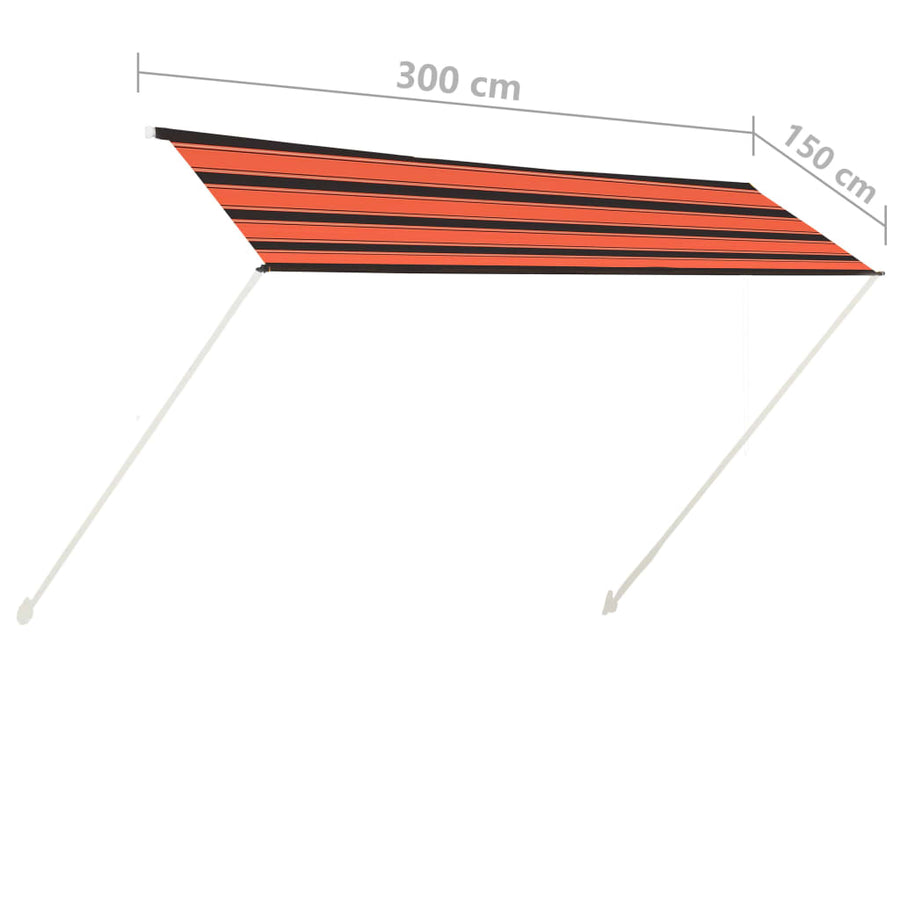 Luifel Uittrekbaar 300 x 150 cm Oranje en bruin