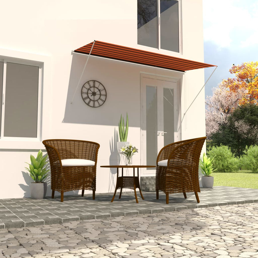 Luifel Uittrekbaar 300 x 150 cm Oranje en bruin