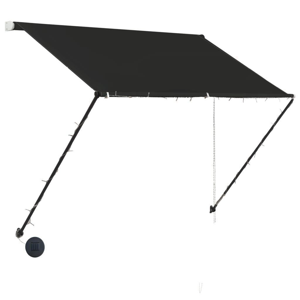 Luifel uittrekbaar met LED 100x150 cm antraciet