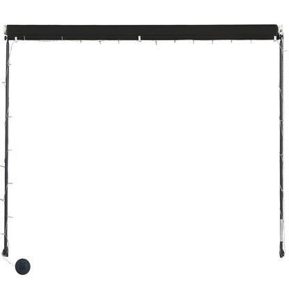 Luifel uittrekbaar met LED 100x150 cm antraciet
