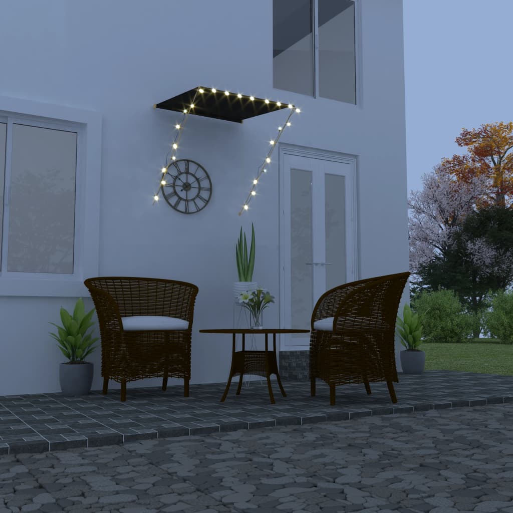 Luifel uittrekbaar met LED 100x150 cm antraciet