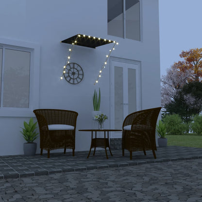 Luifel uittrekbaar met LED 100x150 cm antraciet