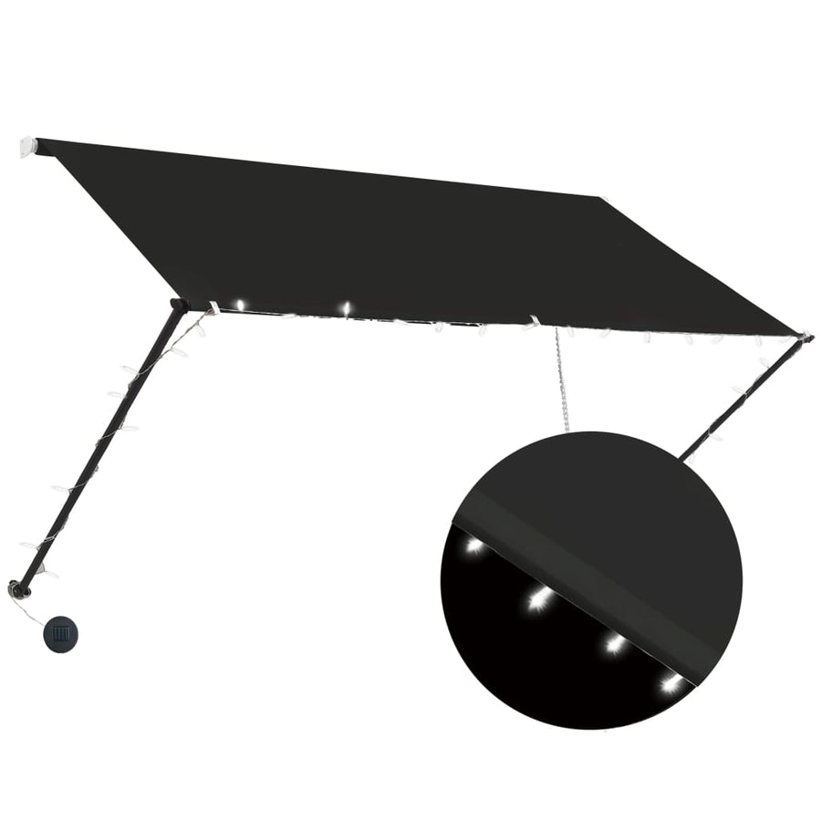 Luifel Uittrekbaar Met Led 250 x 150 cm Antraciet