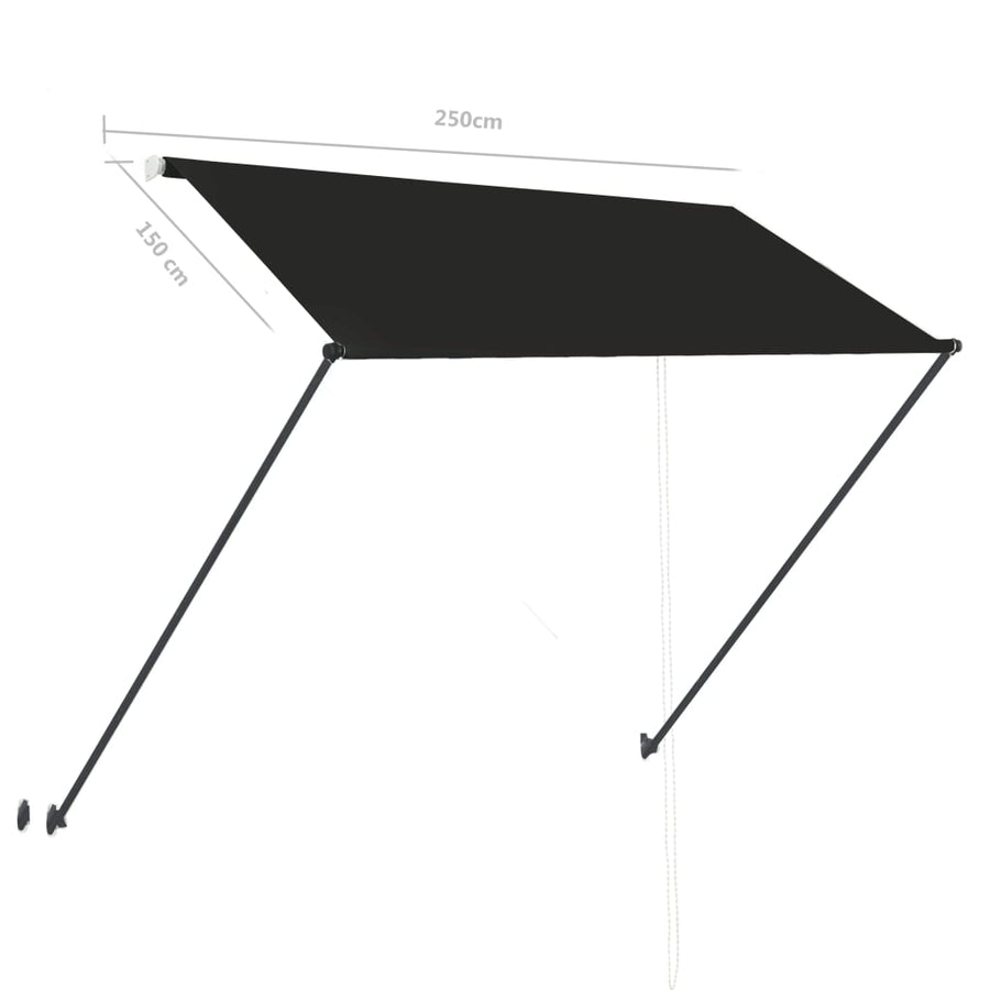 Luifel Uittrekbaar Met Led 250 x 150 cm Antraciet