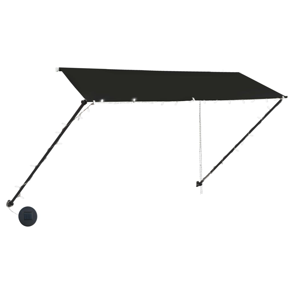 Luifel Uittrekbaar Met Led 300 x 150 cm Antraciet