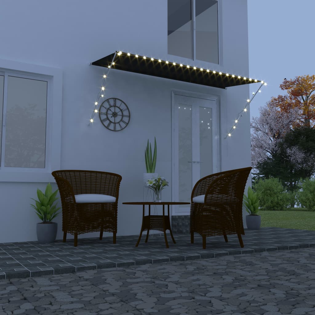 Luifel Uittrekbaar Met Led 300 x 150 cm Antraciet