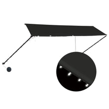 Luifel Uittrekbaar Met Led 350 x 150 cm Antraciet
