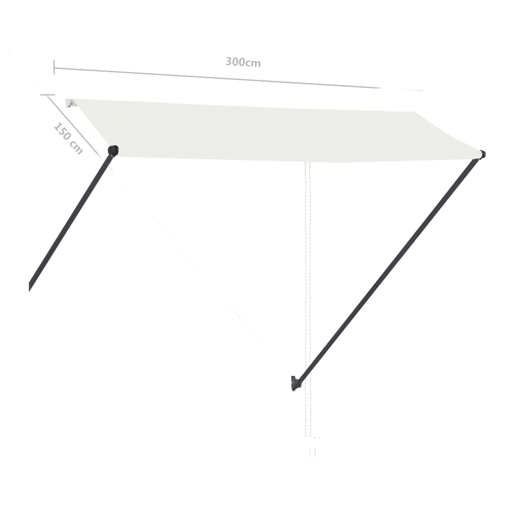 Luifel Uittrekbaar Met Led 300 x 150 cm Crème