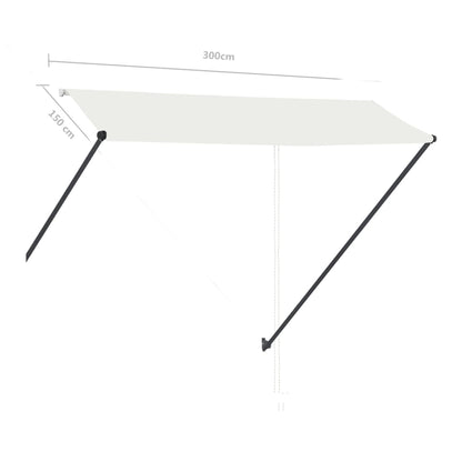 Luifel Uittrekbaar Met Led 300 x 150 cm Crème
