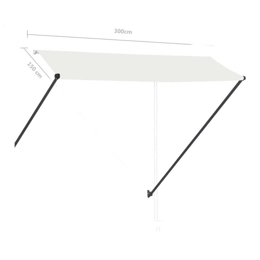 Luifel Uittrekbaar Met Led 300 x 150 cm Crème
