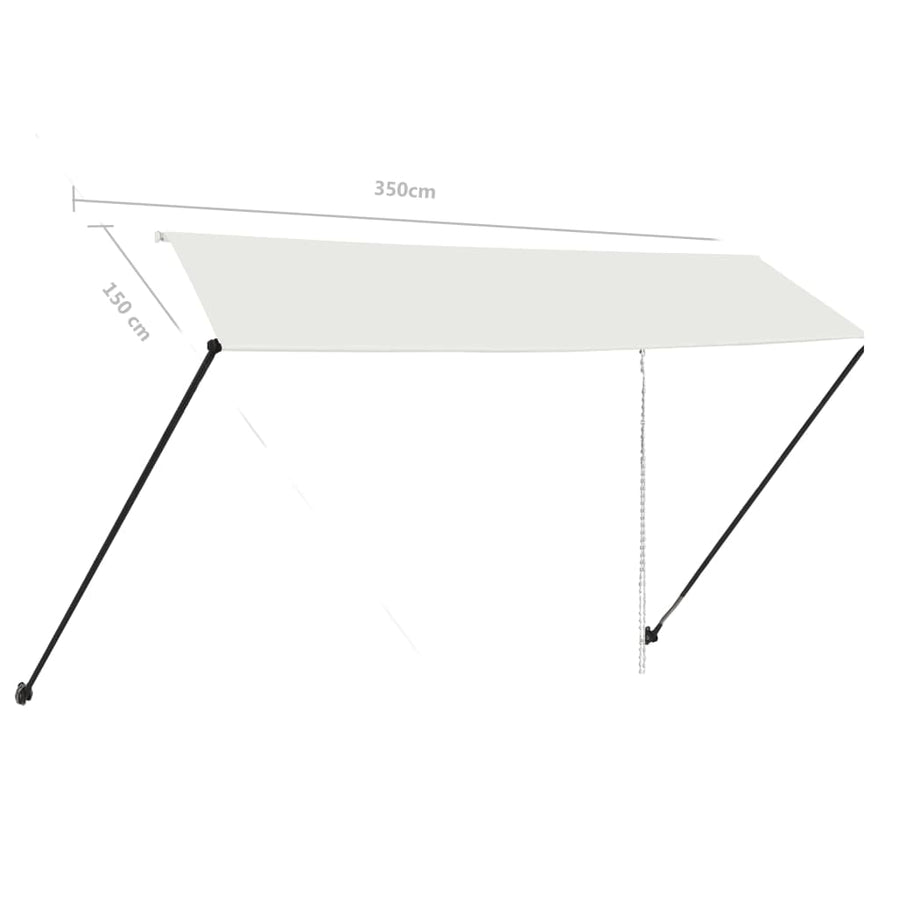 Luifel Uittrekbaar Met Led 350 x 150 cm Crème