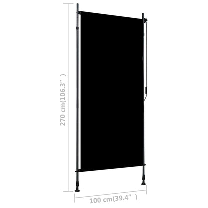 Rolgordijn Voor Buiten 100 x 270 cm Antraciet
