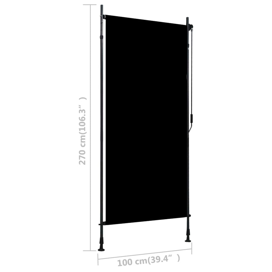 Rolgordijn Voor Buiten 100 x 270 cm Antraciet